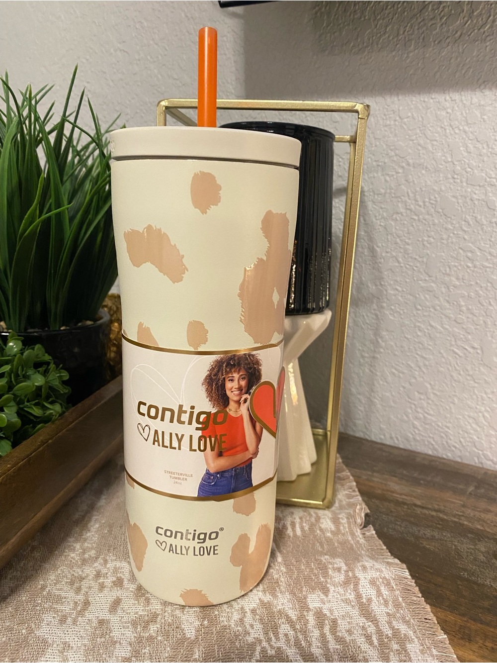 Contigo Ally Love Tumbler - Cream with Tan Spot Accents